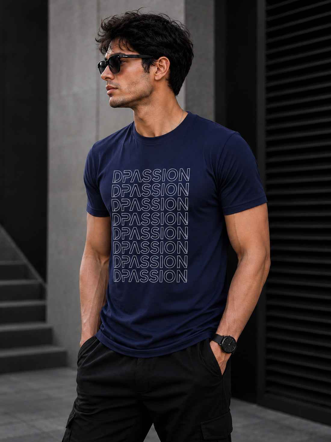 DPASSION Men's Black Graphic Performance T-Shirt | Quick Dry Activewear | Wholesale India