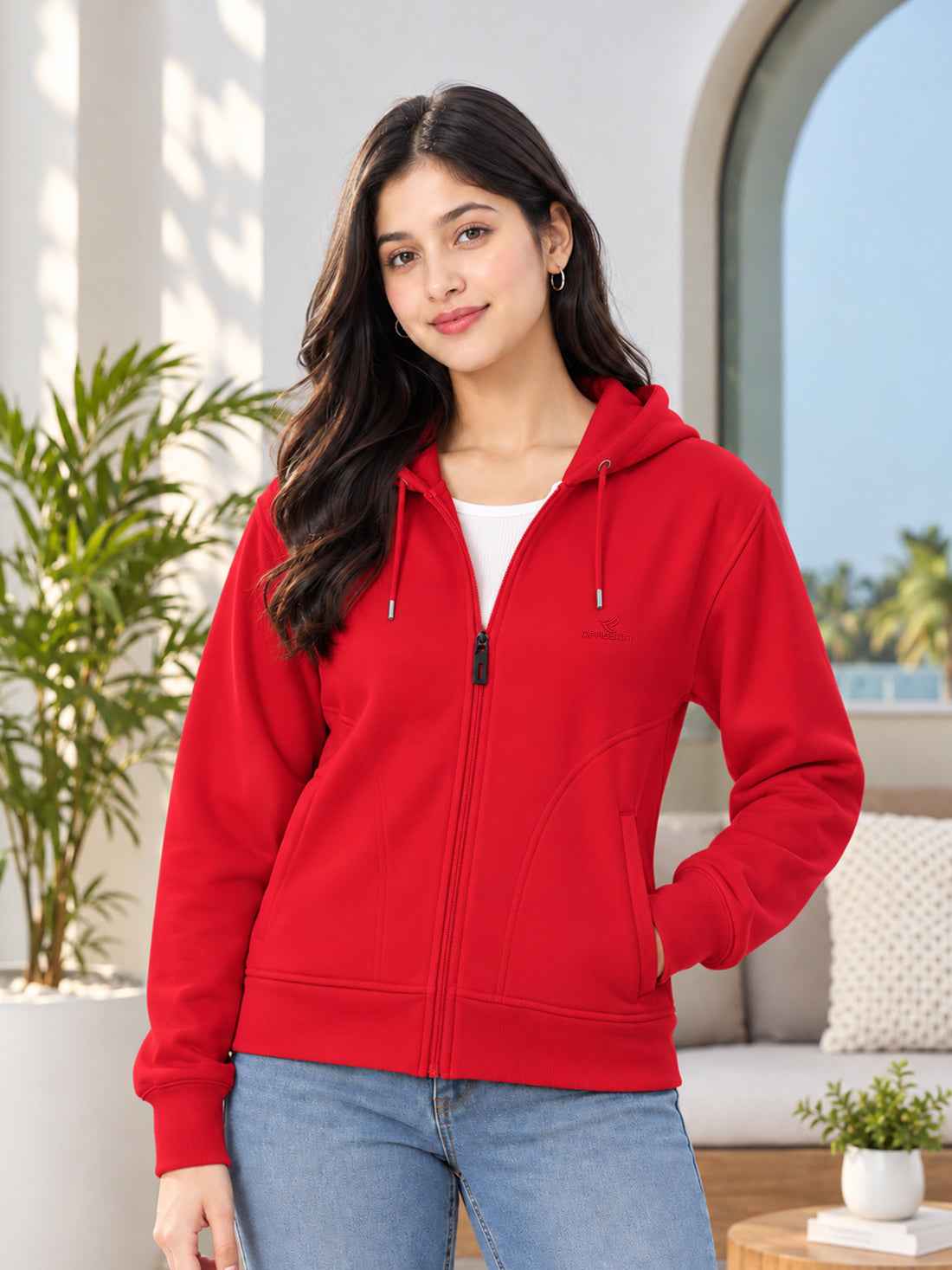 Dpassion Women’s Premium 320 GSM Cotton Fleece Full-Zip Hooded Sweatshirt – Manufacturer, Wholesaler & Exporter