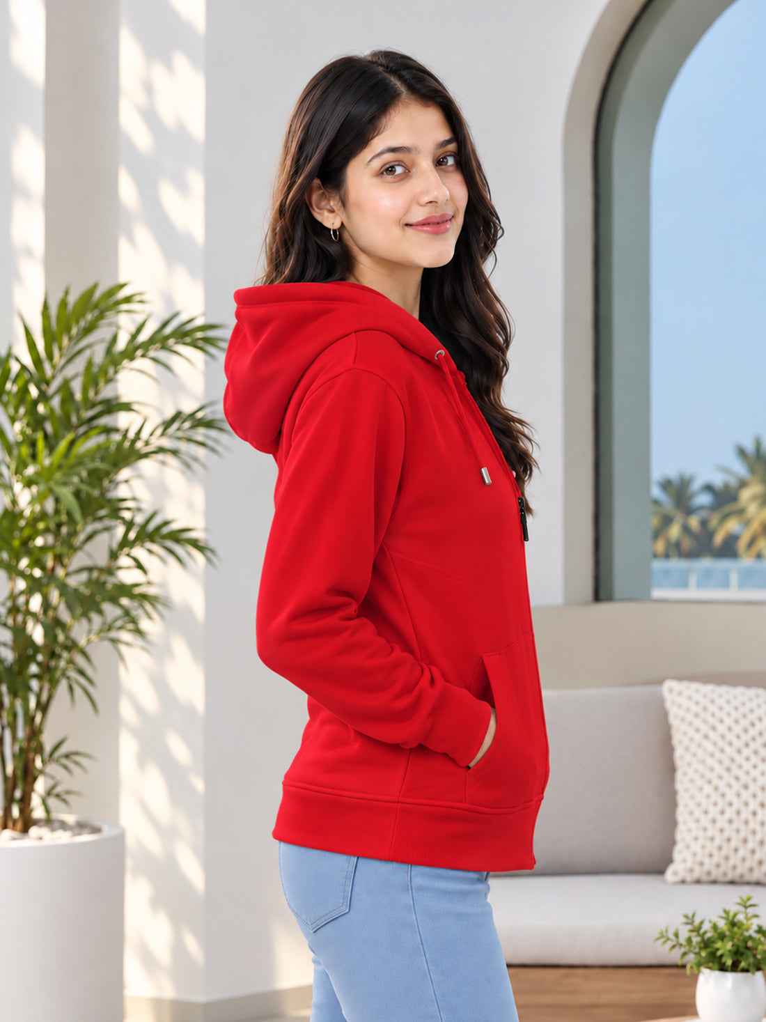 Dpassion Women’s Premium 320 GSM Cotton Fleece Full-Zip Hooded Sweatshirt – Manufacturer, Wholesaler & Exporter