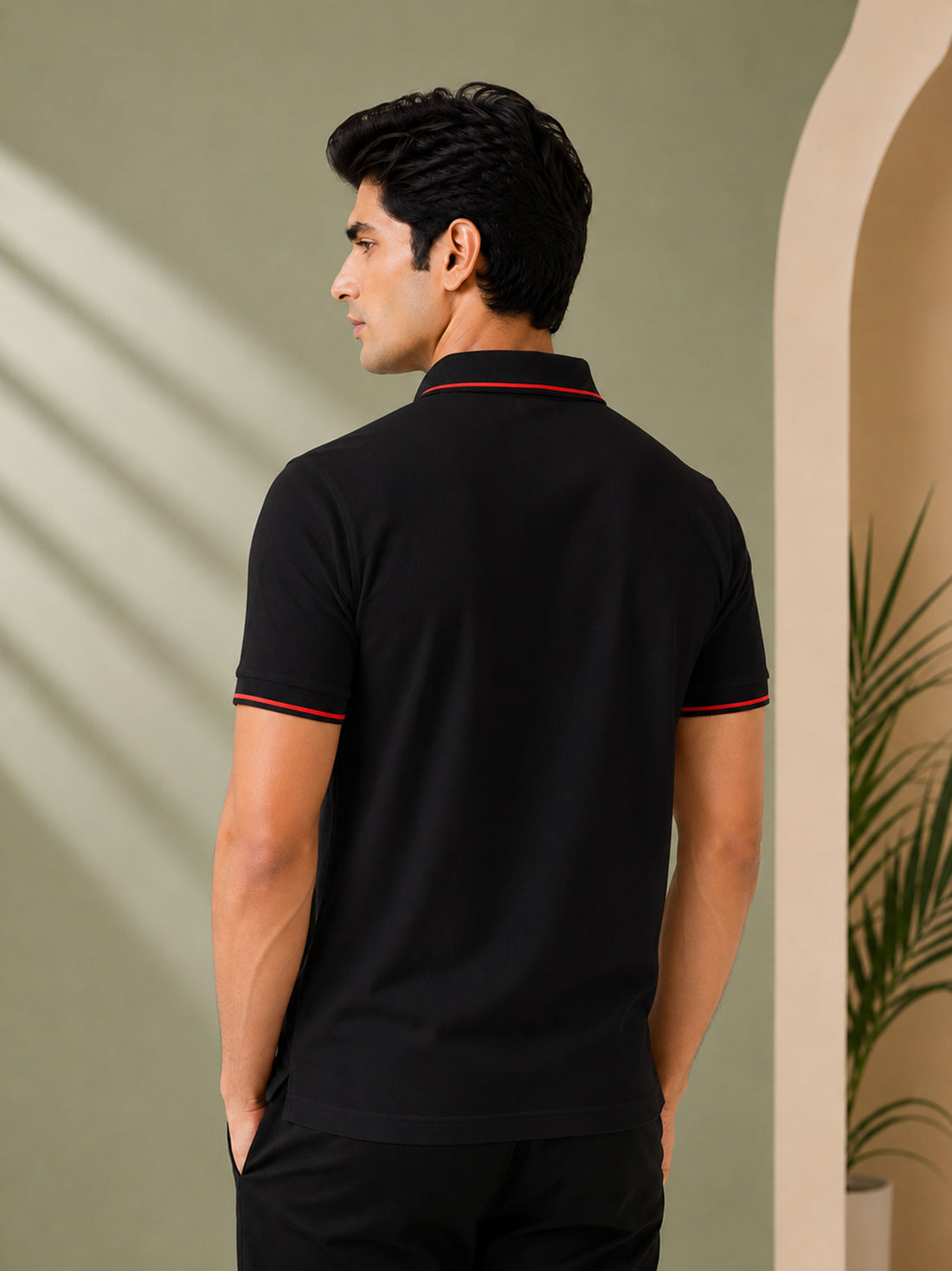 Men’s Premium Half-Zip Polo T-Shirt | Contrast Tape & Rib Collar | Wholesale Manufacturer & Supplier