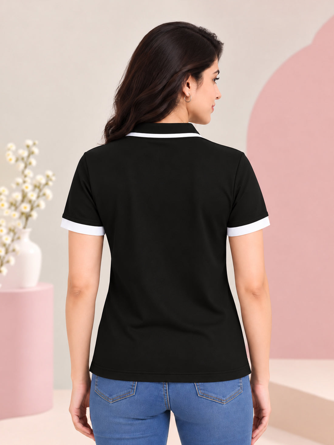 Women’s Premium Polo T-Shirt | Contrast Collar & Cuffs | Wholesale Manufacturer & Supplier