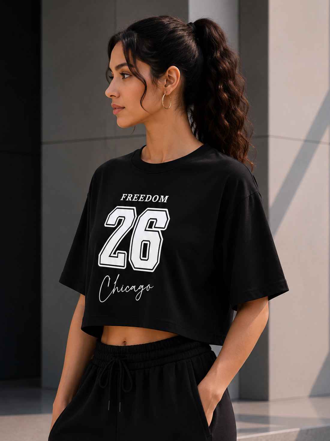 Women's Oversized Crop T-Shirt | Premium Cotton Manufacturer India