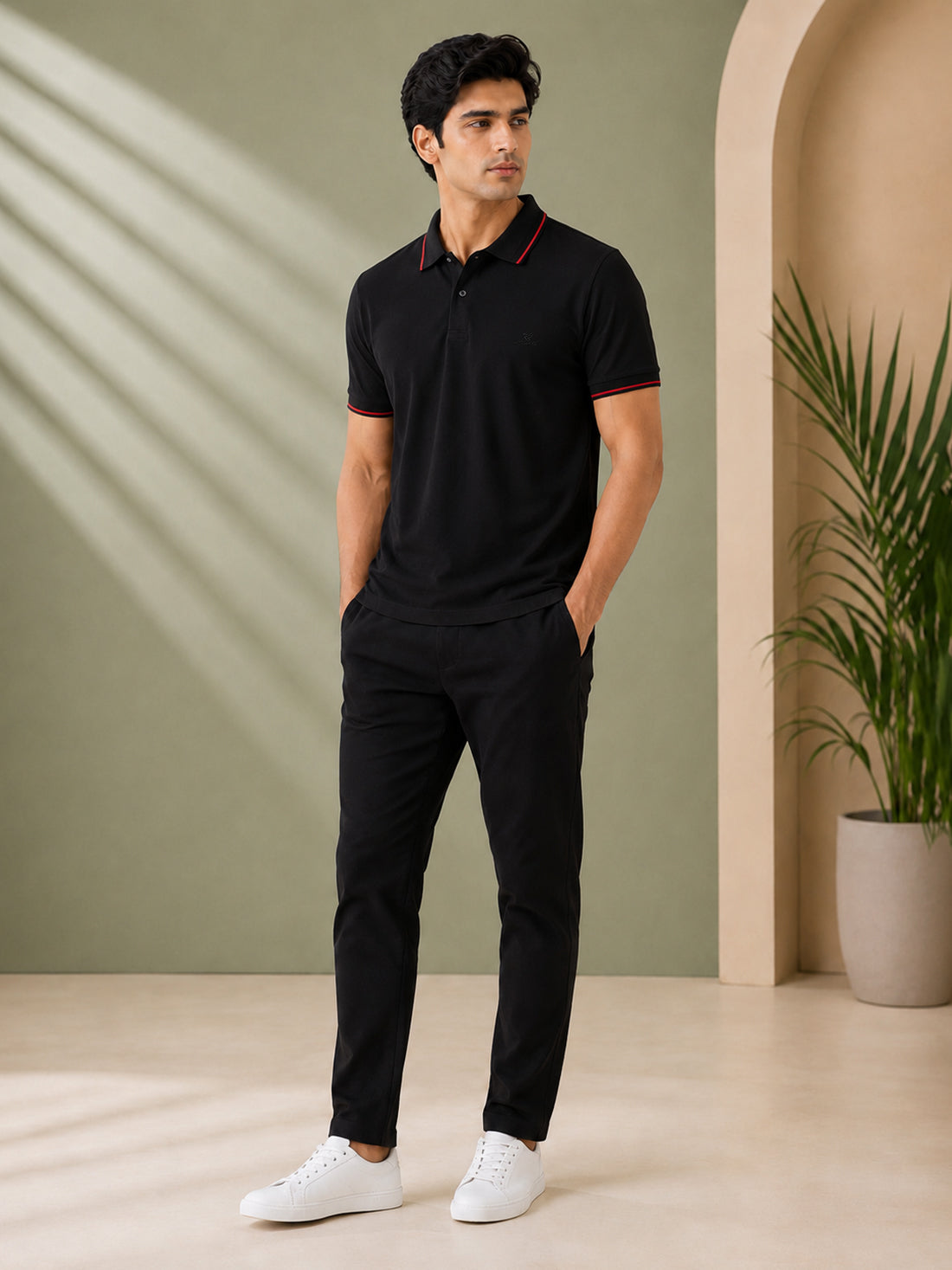 Men’s Premium Half-Zip Polo T-Shirt | Contrast Tape & Rib Collar | Wholesale Manufacturer & Supplier