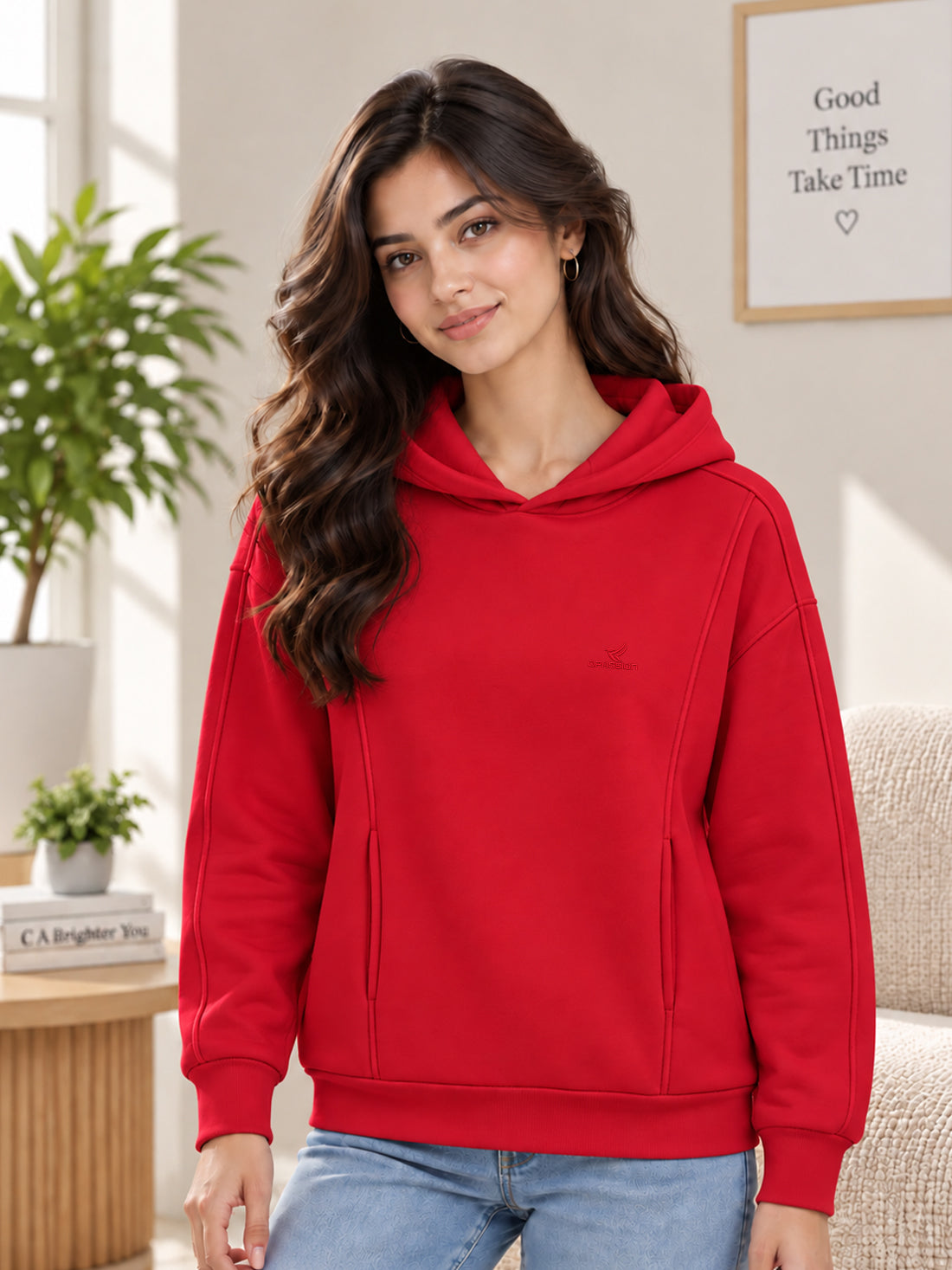 Women’s Premium 320 GSM Cotton Fleece Hooded Sweatshirt – Manufacturer, Wholesaler & Exporter