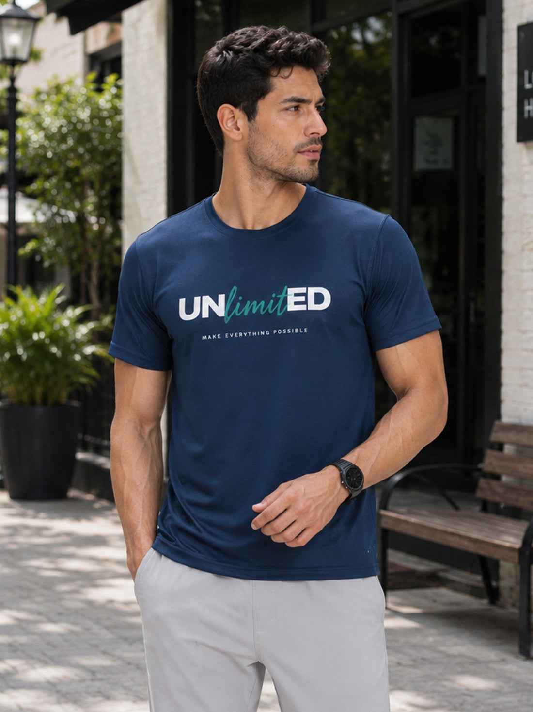 Unlimited Men's Red Performance T-Shirt | Quick Dry Sportswear | DPASSION