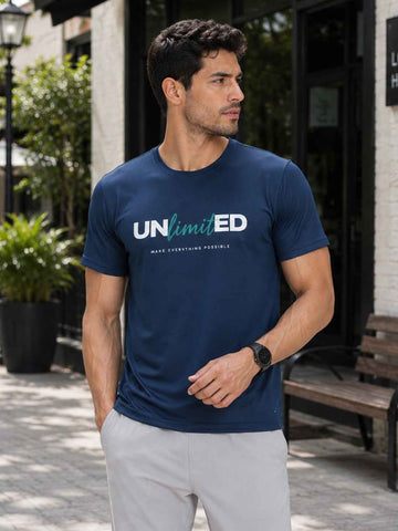 Unlimited Men's Red Performance T-Shirt | Quick Dry Sportswear | DPASSION