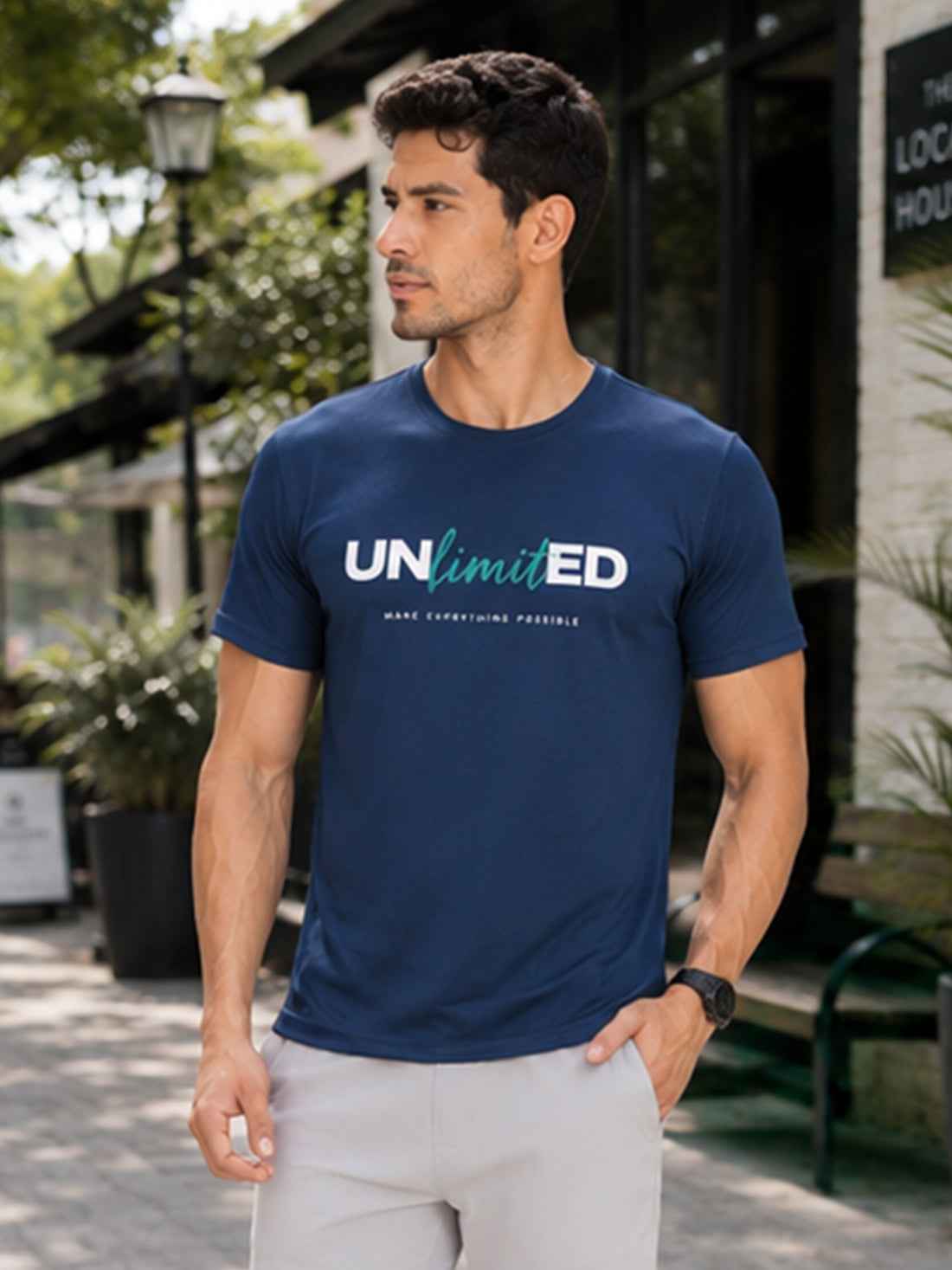 Unlimited Men's Red Performance T-Shirt | Quick Dry Sportswear | DPASSION