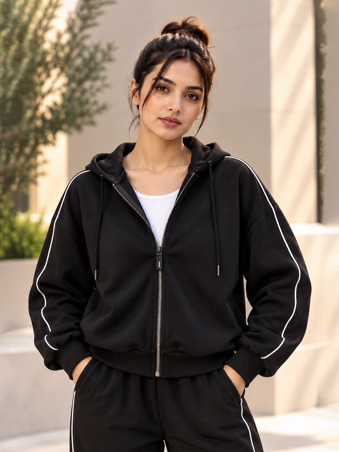 Dpassion Women’s Premium 320 GSM Cotton Fleece Full-Zip Hooded Sweatshirt – Manufacturer, Wholesaler & Exporter
