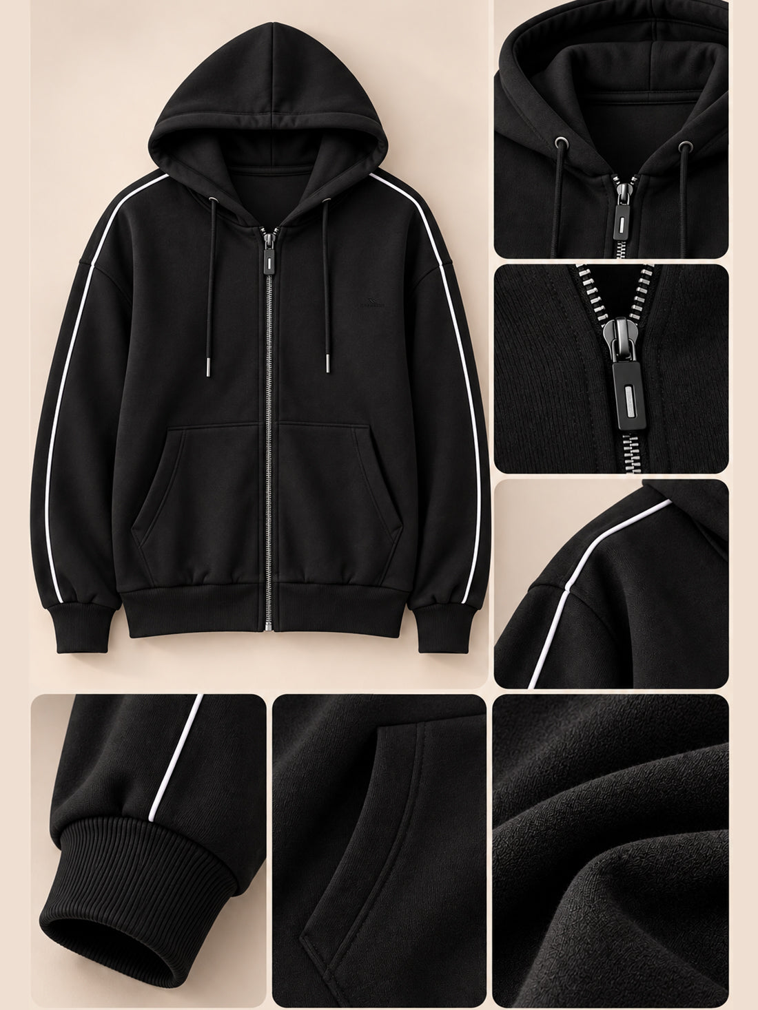 Dpassion Women’s Premium 320 GSM Cotton Fleece Full-Zip Hooded Sweatshirt – Manufacturer, Wholesaler & Exporter