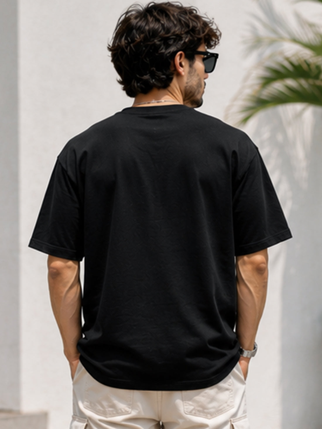 Men's Oversized Drop Shoulder T-Shirt | 100% Cotton Relaxed Fit Round Neck Streetwear Tee