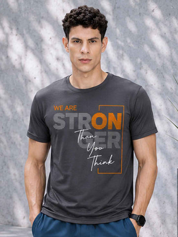 Stronger Than You Think Men's Black Performance T-Shirt | Quick Dry Sportswear | DPASSION