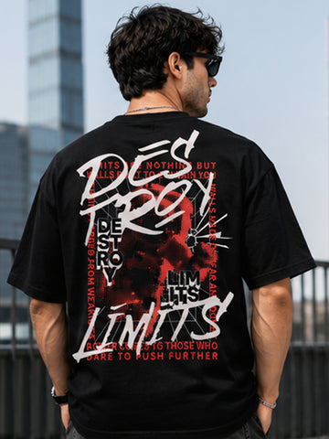 Men's Oversized Drop Shoulder T-Shirt | 100% Cotton Relaxed Fit Round Neck Streetwear Tee