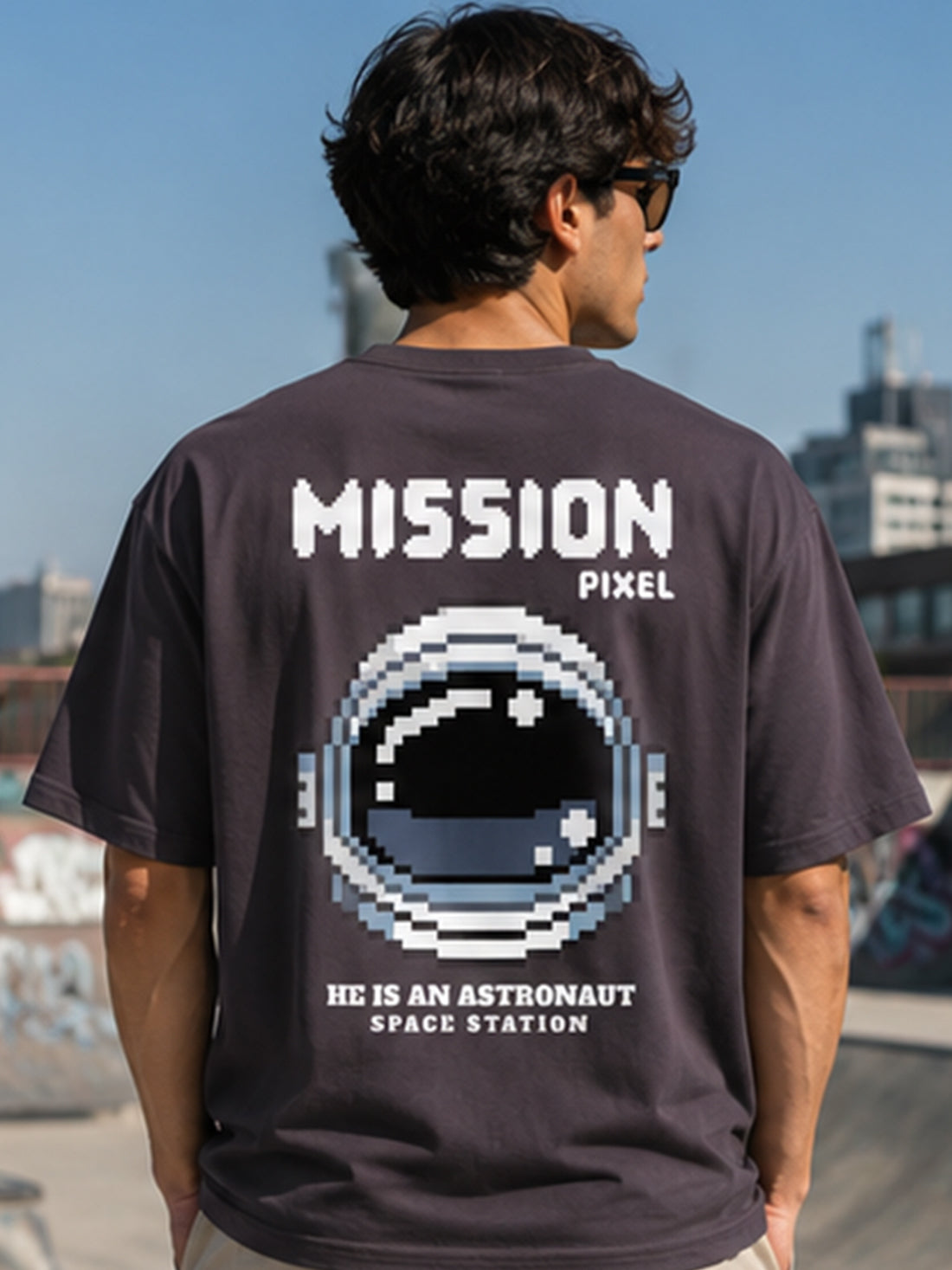 DPASSION California Palm Oversized Graphic T-Shirt for Men | 200 GSM Pure Cotton | Summer Streetwear Back Print Tee
