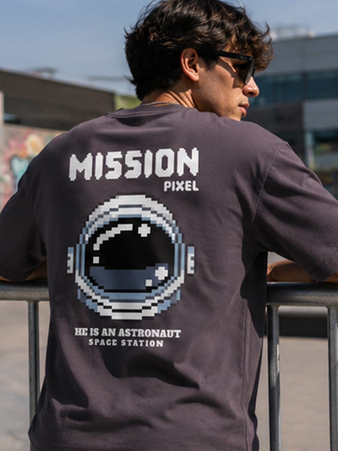 DPASSION California Palm Oversized Graphic T-Shirt for Men | 200 GSM Pure Cotton | Summer Streetwear Back Print Tee