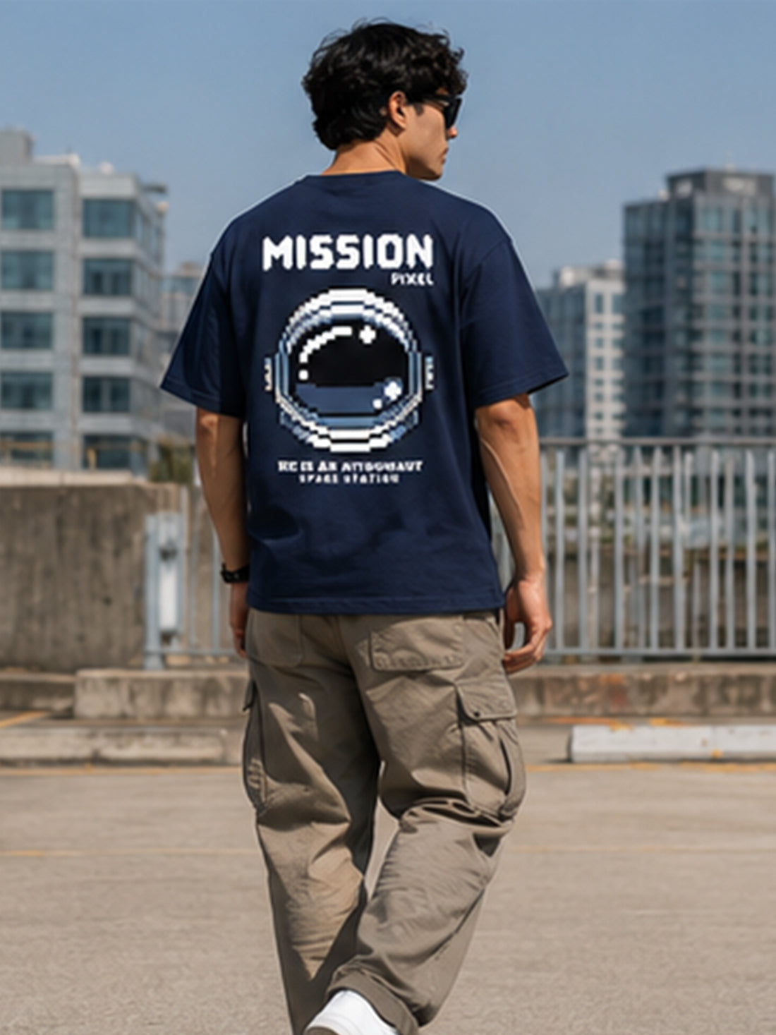 DPASSION California Palm Oversized Graphic T-Shirt for Men | 200 GSM Pure Cotton | Summer Streetwear Back Print Tee