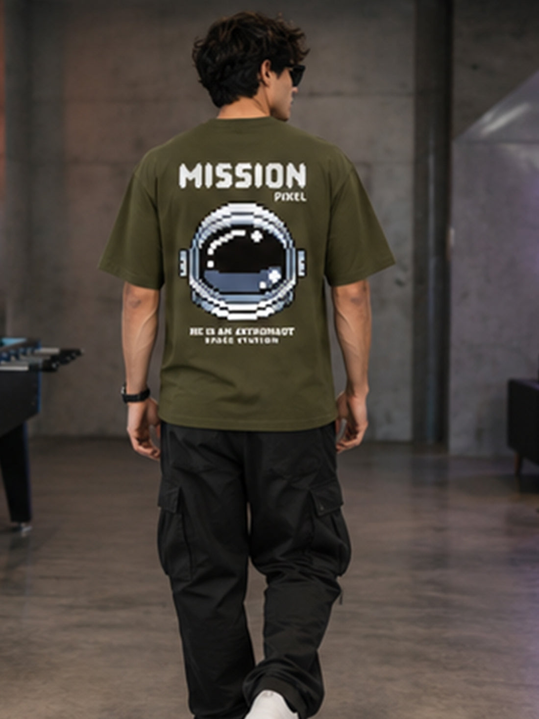 DPASSION California Palm Oversized Graphic T-Shirt for Men | 200 GSM Pure Cotton | Summer Streetwear Back Print Tee