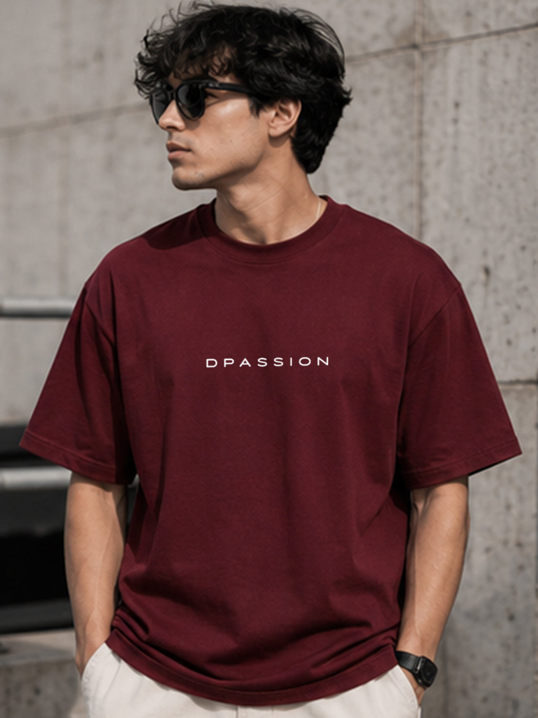DPASSION California Palm Oversized Graphic T-Shirt for Men | 200 GSM Pure Cotton | Summer Streetwear Back Print Tee