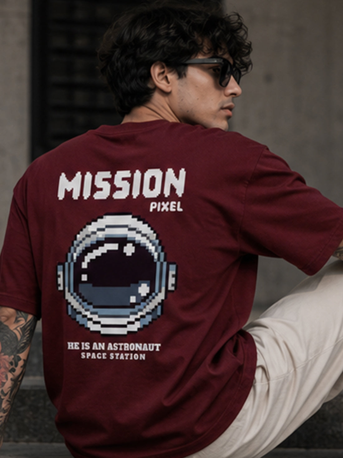 DPASSION California Palm Oversized Graphic T-Shirt for Men | 200 GSM Pure Cotton | Summer Streetwear Back Print Tee