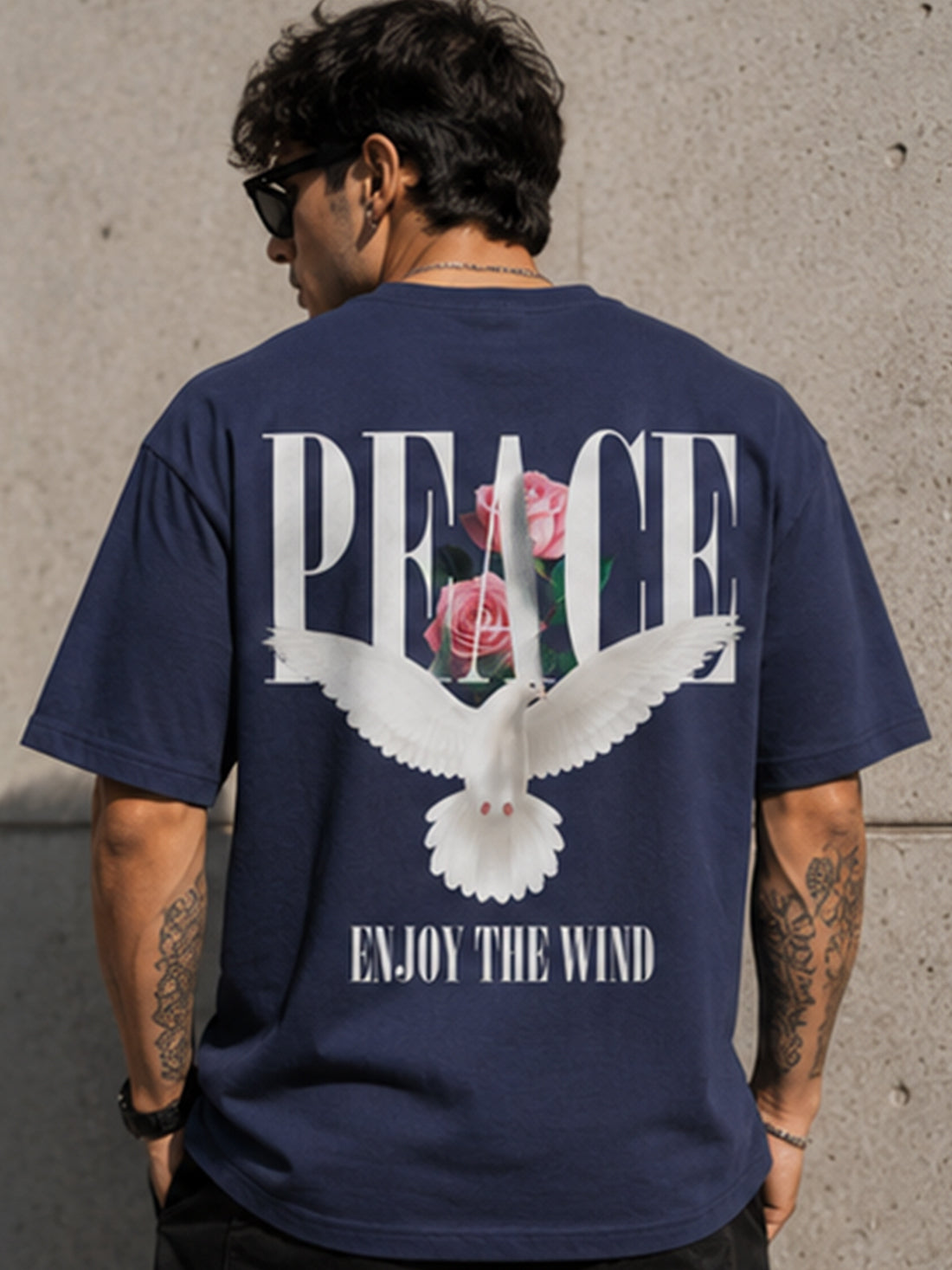 DPASSION California Palm Oversized Graphic T-Shirt for Men | 200 GSM Pure Cotton | Summer Streetwear Back Print Tee