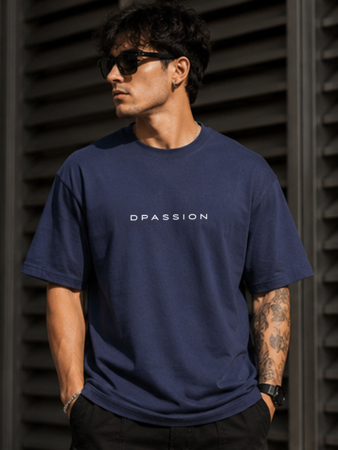 DPASSION California Palm Oversized Graphic T-Shirt for Men | 200 GSM Pure Cotton | Summer Streetwear Back Print Tee