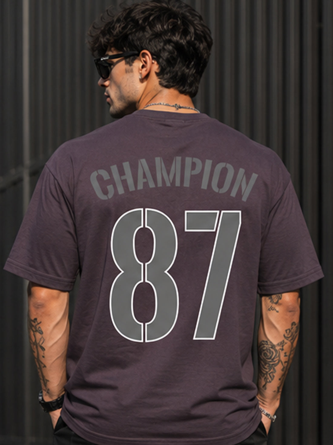 DPASSION California Palm Oversized Graphic T-Shirt for Men | 200 GSM Pure Cotton | Summer Streetwear Back Print Tee