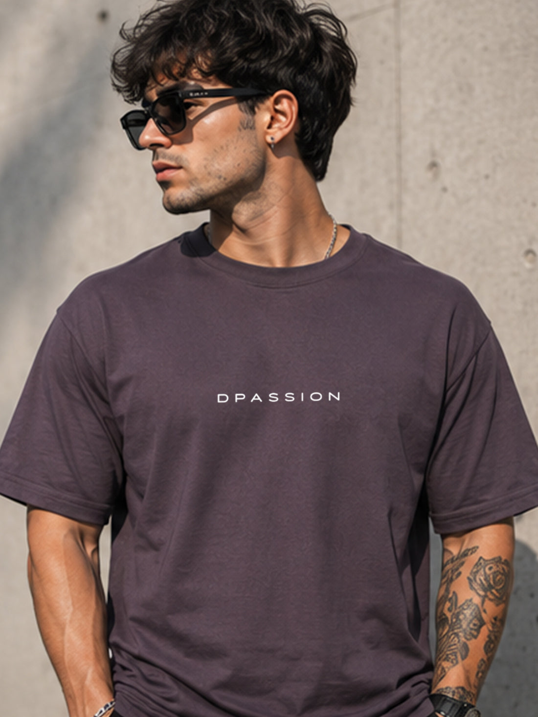DPASSION California Palm Oversized Graphic T-Shirt for Men | 200 GSM Pure Cotton | Summer Streetwear Back Print Tee