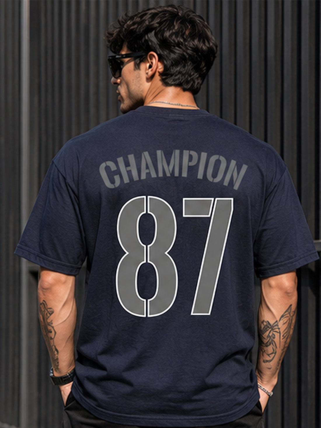 DPASSION California Palm Oversized Graphic T-Shirt for Men | 200 GSM Pure Cotton | Summer Streetwear Back Print Tee