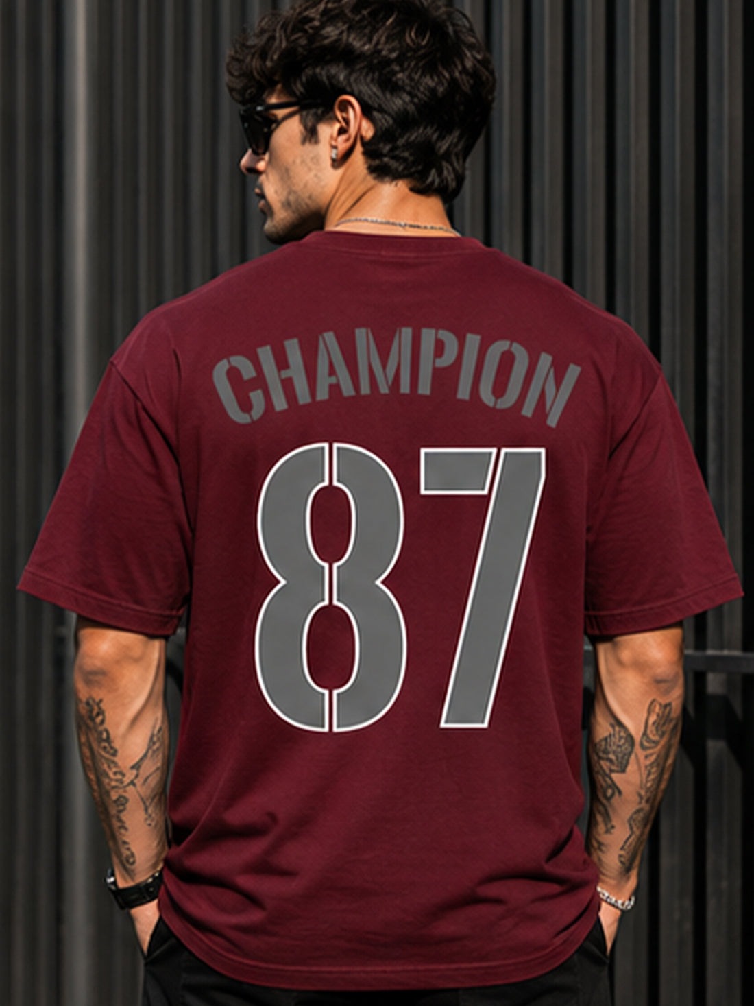 DPASSION California Palm Oversized Graphic T-Shirt for Men | 200 GSM Pure Cotton | Summer Streetwear Back Print Tee