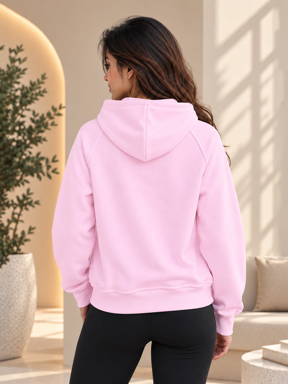 Women’s 320 GSM Cotton Fleece Half-Zip Hooded Sweatshirt – Manufacturer, Wholesaler & Exporter