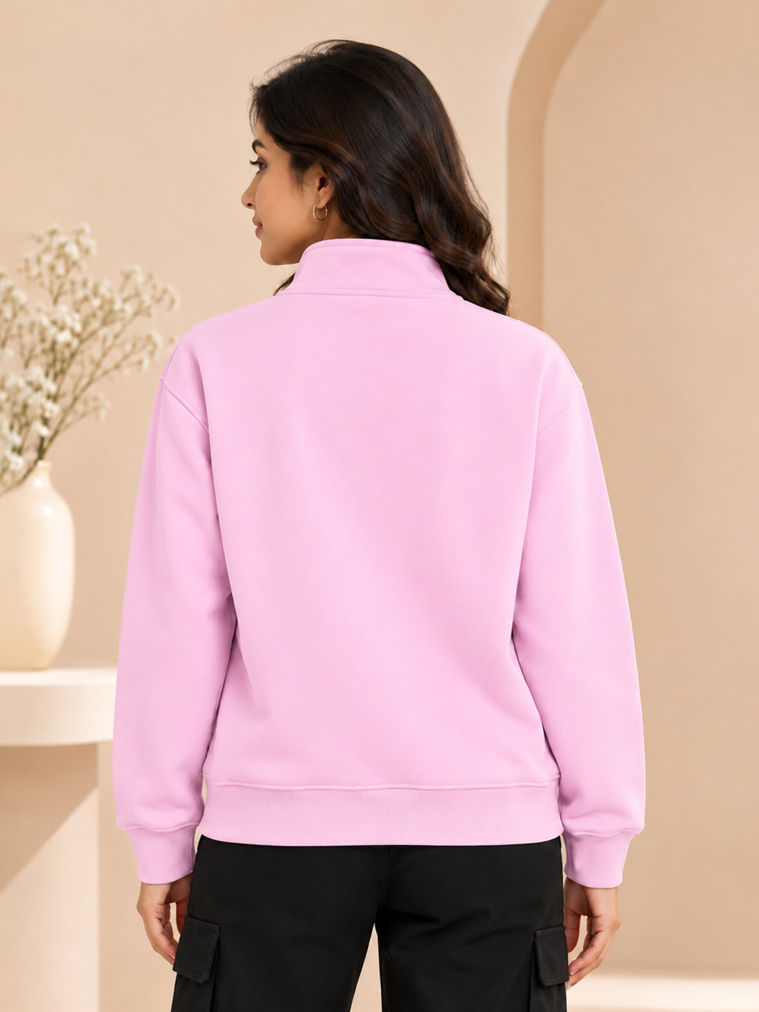 Women’s 320 GSM Cotton Fleece Half-Zip Sweatshirt – Manufacturer, Wholesaler & Exporter