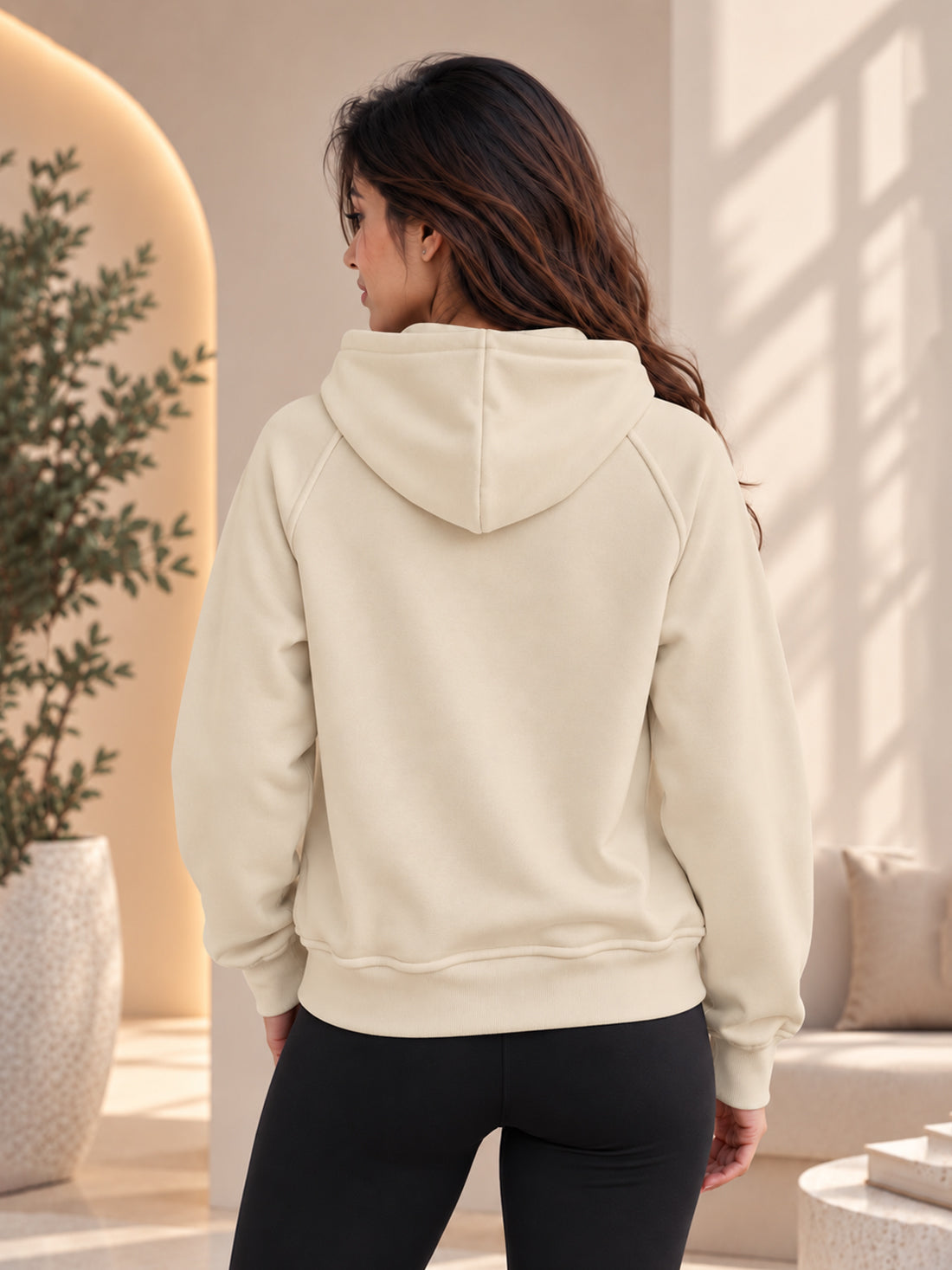 Women’s 320 GSM Cotton Fleece Half-Zip Hooded Sweatshirt – Manufacturer, Wholesaler & Exporter