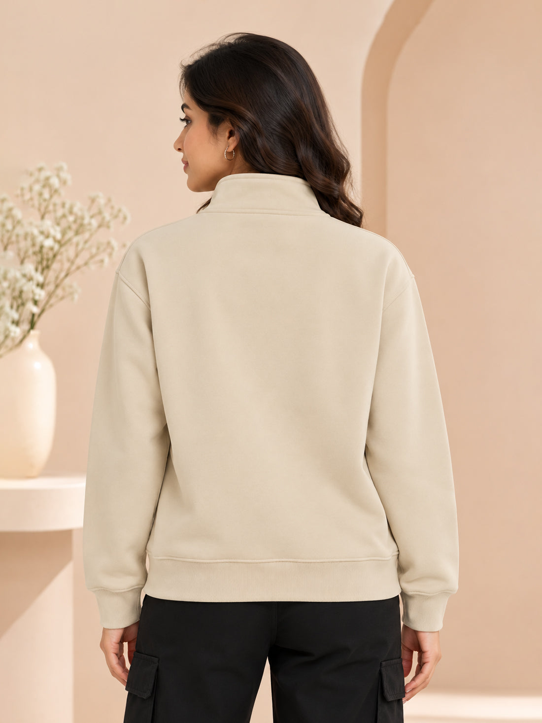 Women’s 320 GSM Cotton Fleece Half-Zip Sweatshirt – Manufacturer, Wholesaler & Exporter