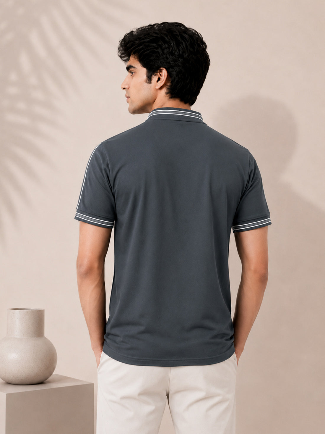 Men’s Premium Half-Zip Polo T-Shirt | Contrast Tape & Rib Collar | Wholesale Manufacturer & Supplier