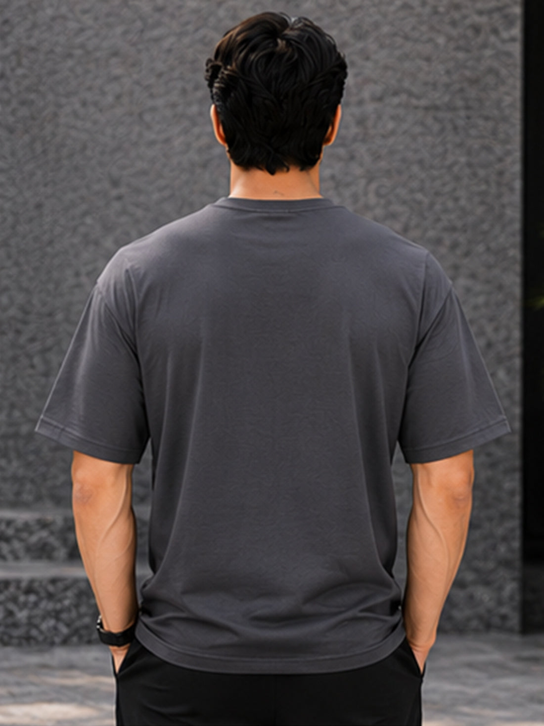 Men's Oversized Drop Shoulder T-Shirt | 100% Cotton Relaxed Fit Round Neck Streetwear Tee