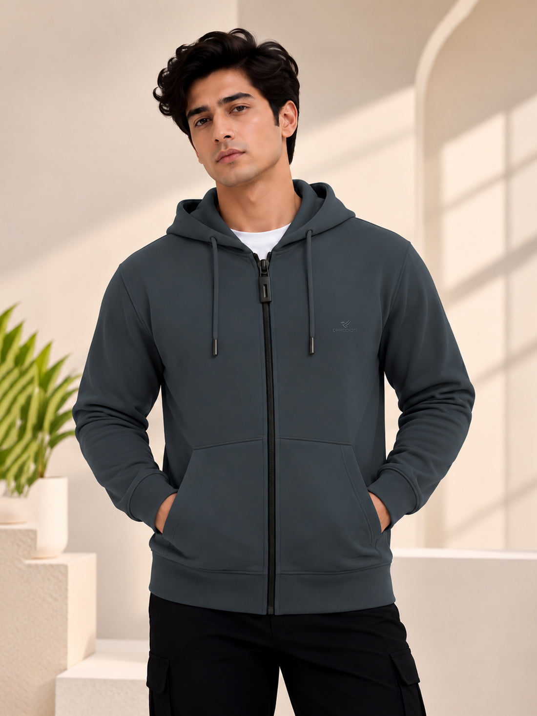 Dpassion Men’s Premium 340 GSM Hooded Sports Jacket – Wholesale Manufacturer & Exporter