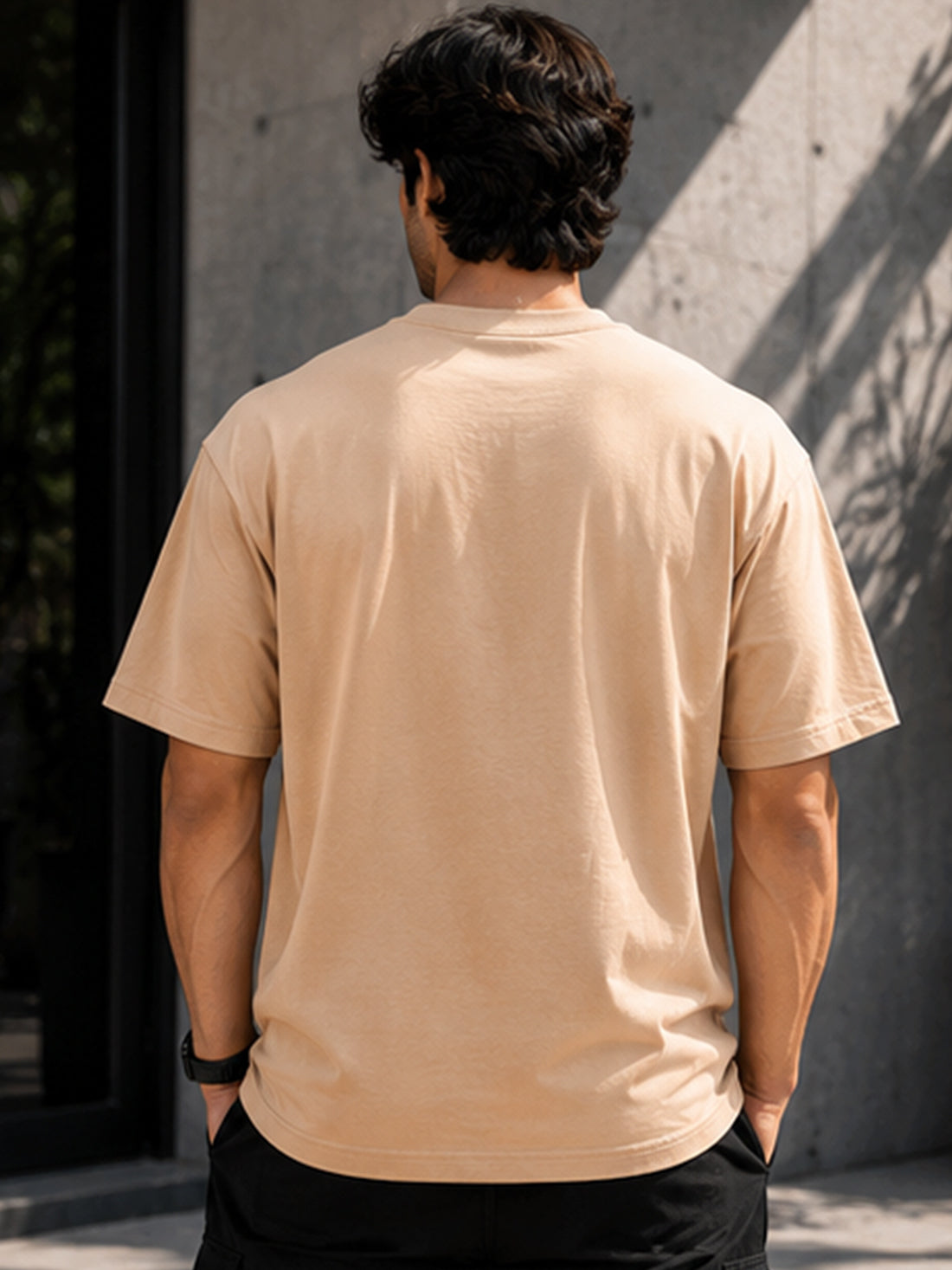 Men's Oversized Drop Shoulder T-Shirt | 100% Cotton Relaxed Fit Round Neck Streetwear Tee