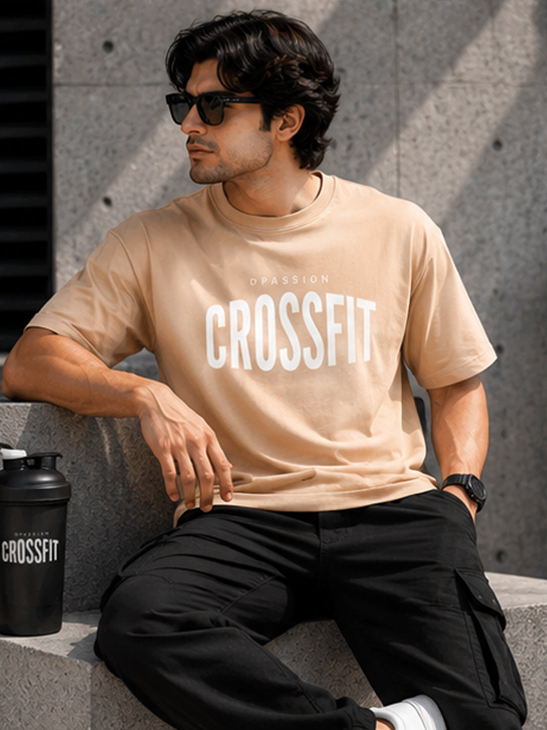 Men's Oversized Drop Shoulder T-Shirt | 100% Cotton Relaxed Fit Round Neck Streetwear Tee