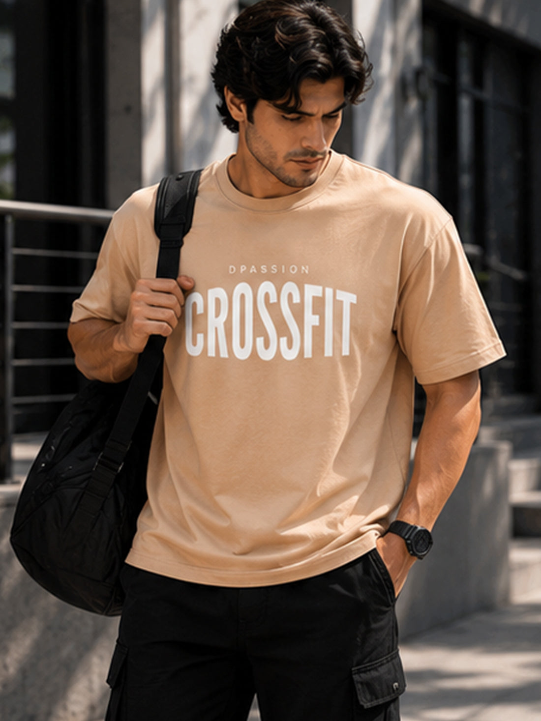 Men's Oversized Drop Shoulder T-Shirt | 100% Cotton Relaxed Fit Round Neck Streetwear Tee
