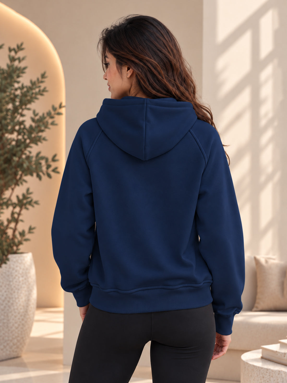 Women’s 320 GSM Cotton Fleece Half-Zip Hooded Sweatshirt – Manufacturer, Wholesaler & Exporter