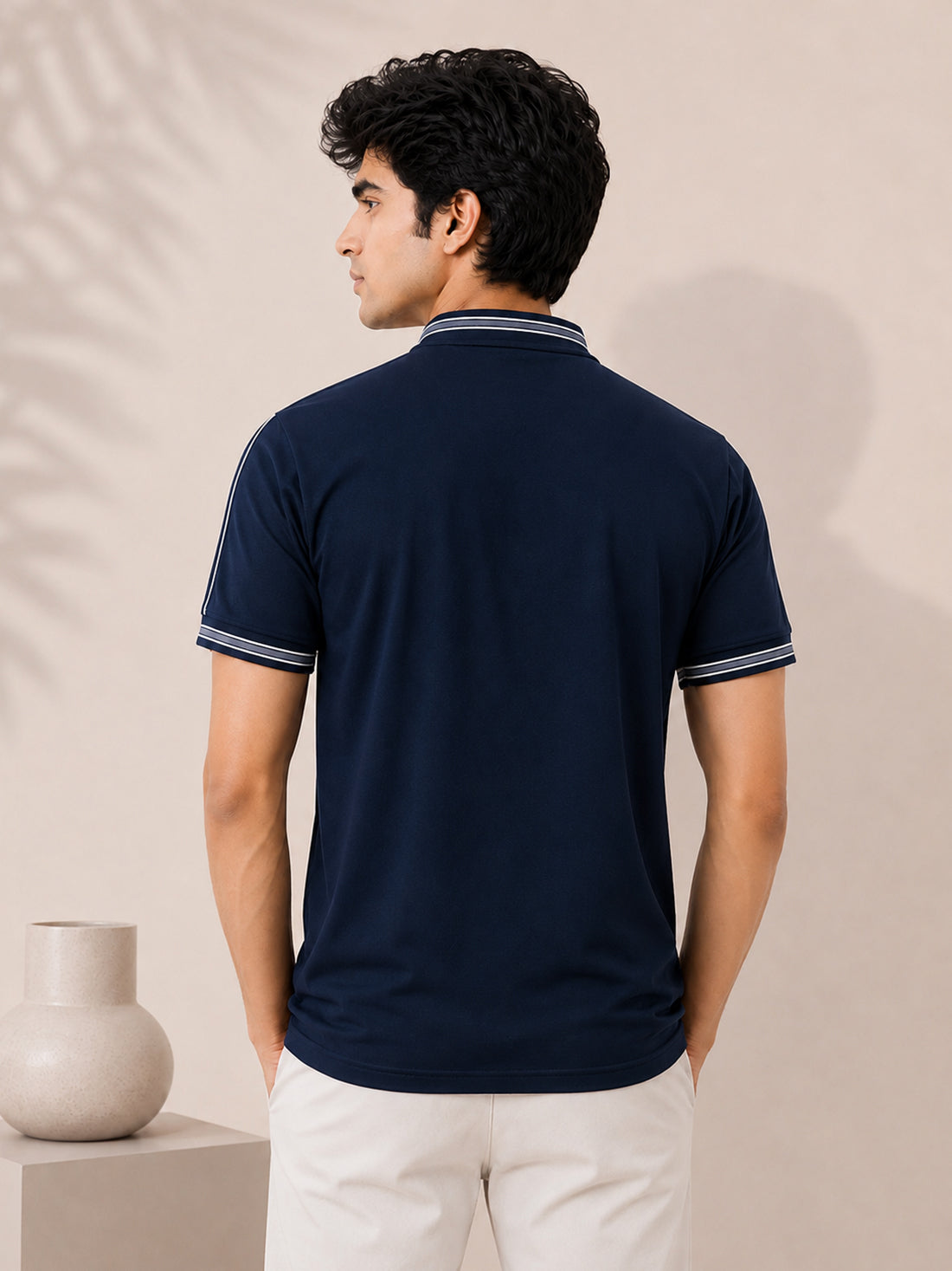 Men’s Premium Half-Zip Polo T-Shirt | Contrast Tape & Rib Collar | Wholesale Manufacturer & Supplier