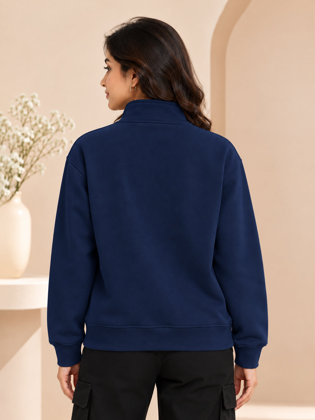 Women’s 320 GSM Cotton Fleece Half-Zip Sweatshirt – Manufacturer, Wholesaler & Exporter