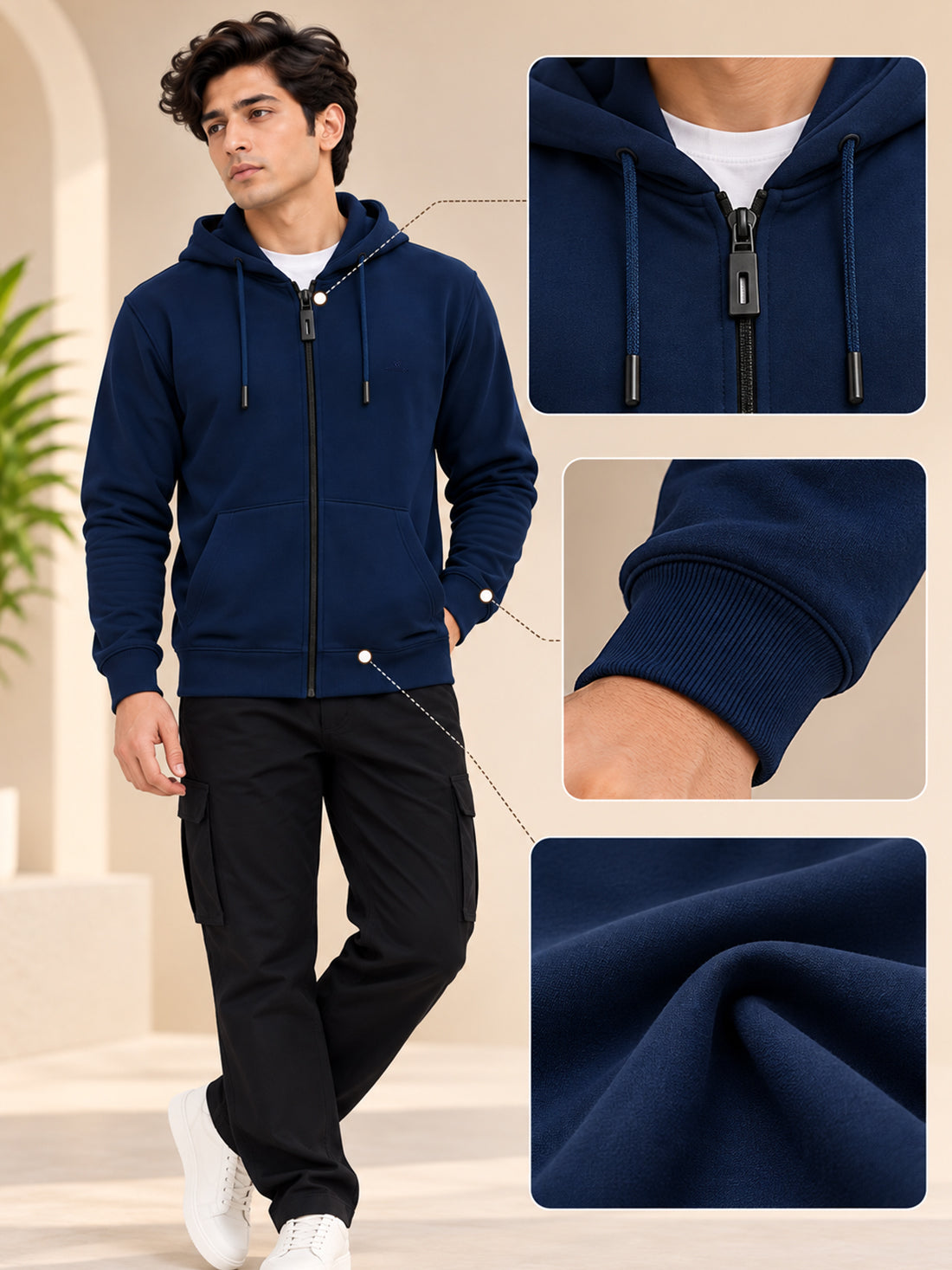 Dpassion Men’s Premium 340 GSM Hooded Sports Jacket – Wholesale Manufacturer & Exporter