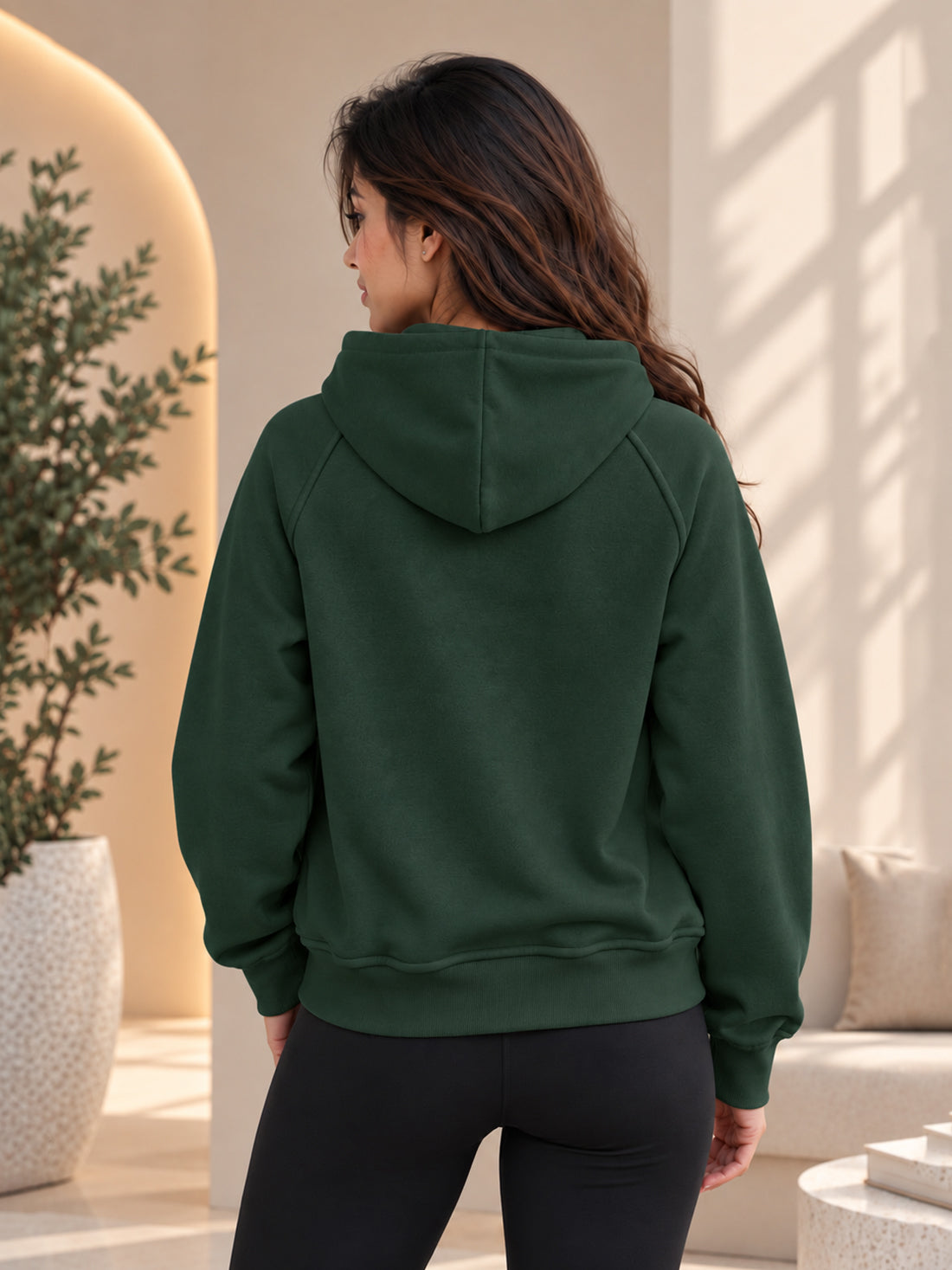 Women’s 320 GSM Cotton Fleece Half-Zip Hooded Sweatshirt – Manufacturer, Wholesaler & Exporter
