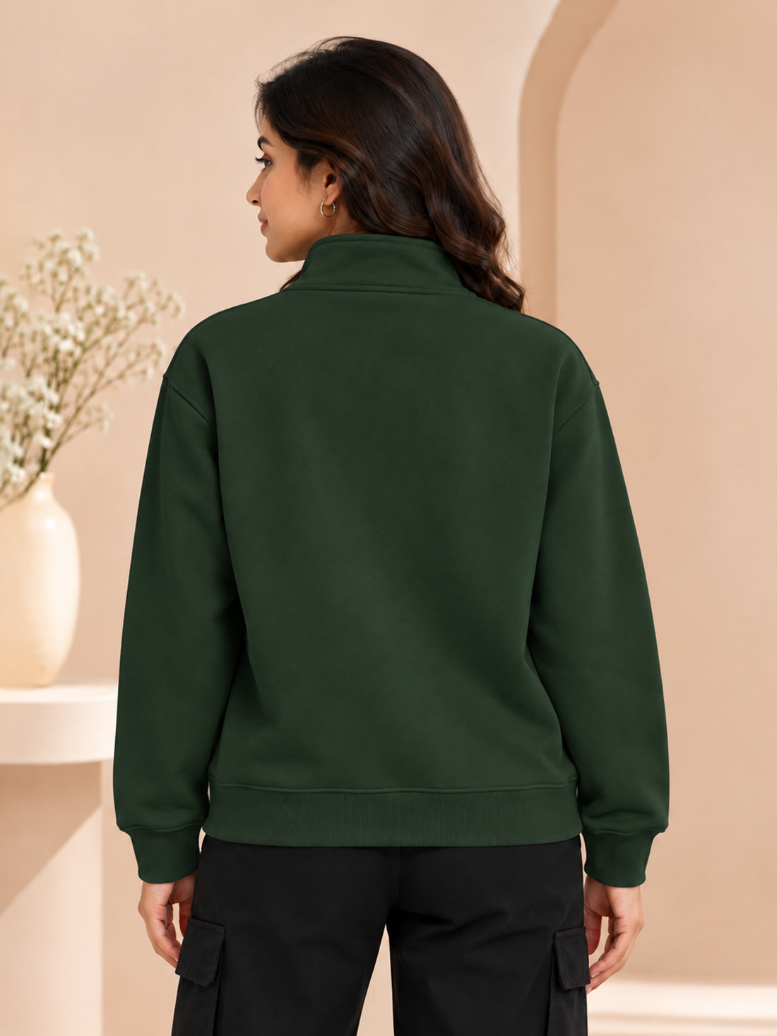 Women’s 320 GSM Cotton Fleece Half-Zip Sweatshirt – Manufacturer, Wholesaler & Exporter