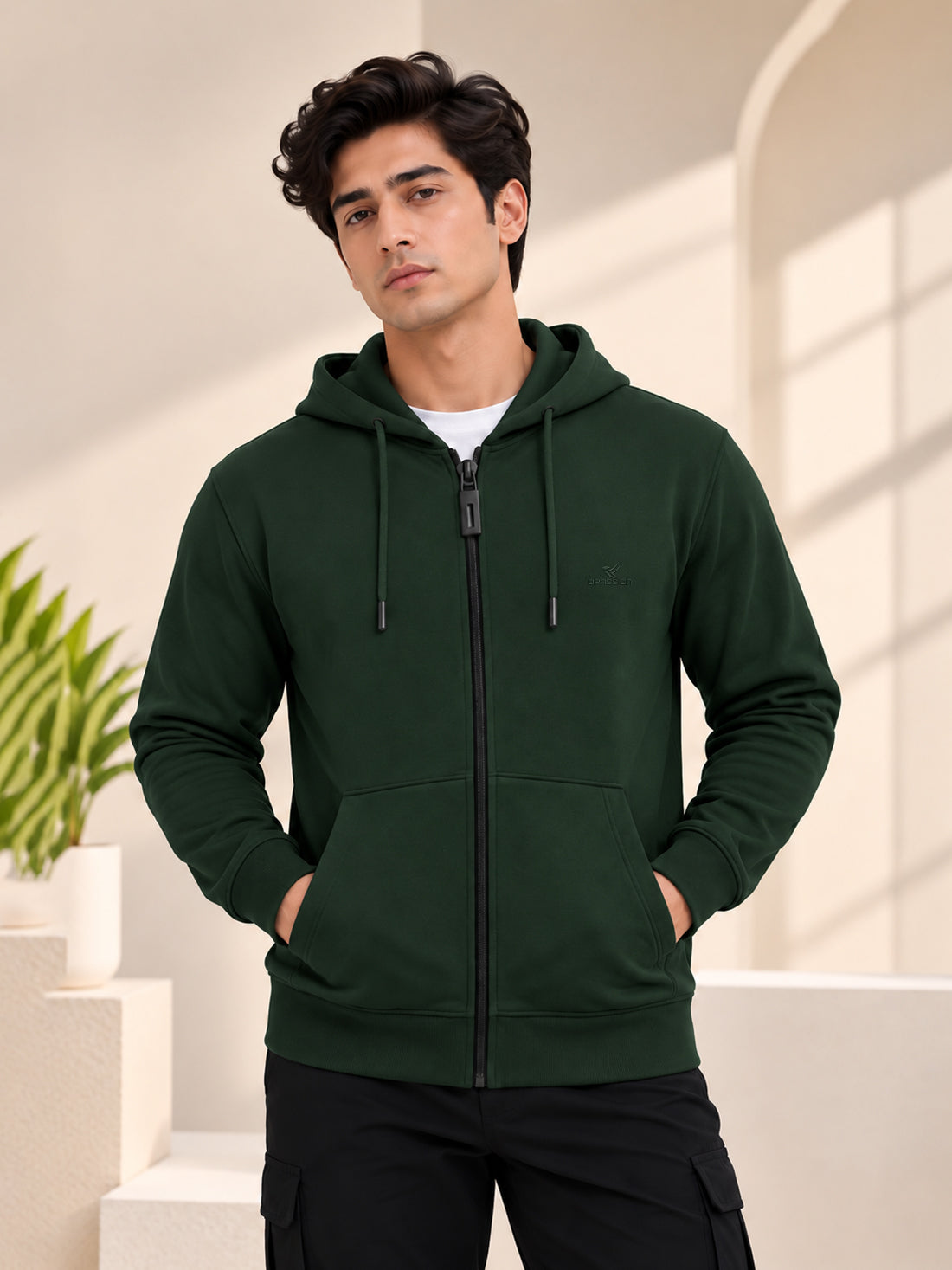 Dpassion Men’s Premium 340 GSM Hooded Sports Jacket – Wholesale Manufacturer & Exporter