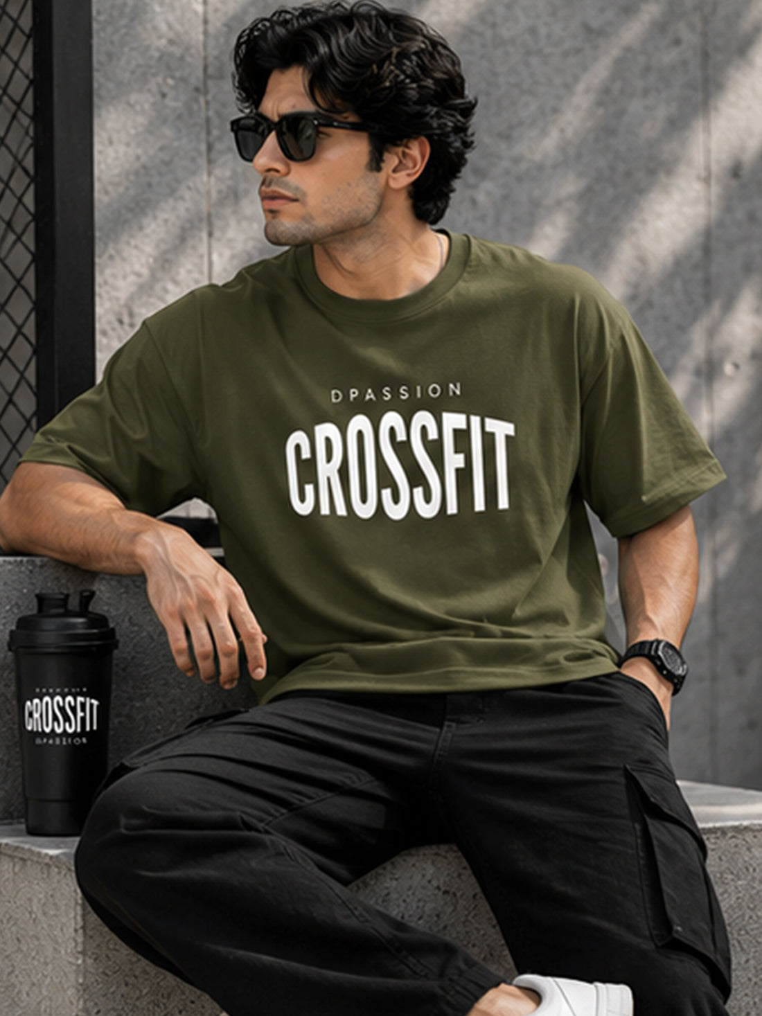 Men's Oversized Drop Shoulder T-Shirt | 100% Cotton Relaxed Fit Round Neck Streetwear Tee