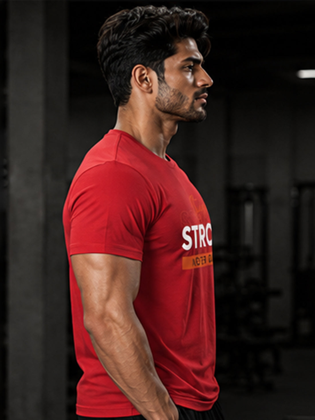 DPASSION Stay Strong Men's Black Graphic T-Shirt | Gym Wear | Regular Fit