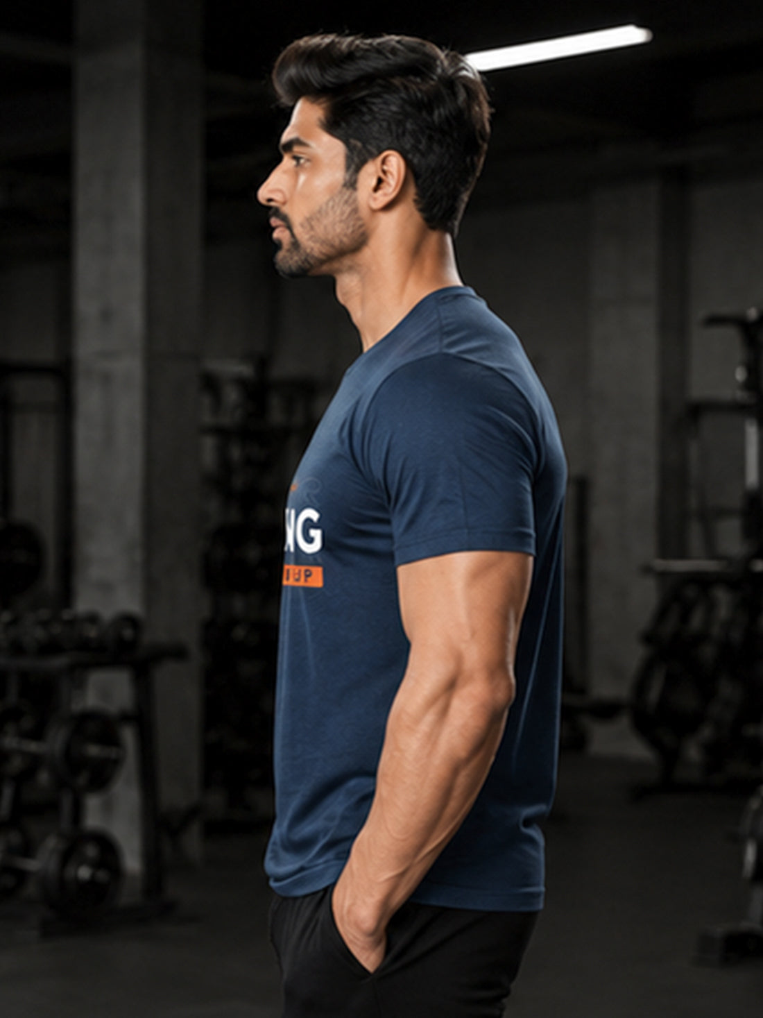 DPASSION Stay Strong Men's Black Graphic T-Shirt | Gym Wear | Regular Fit
