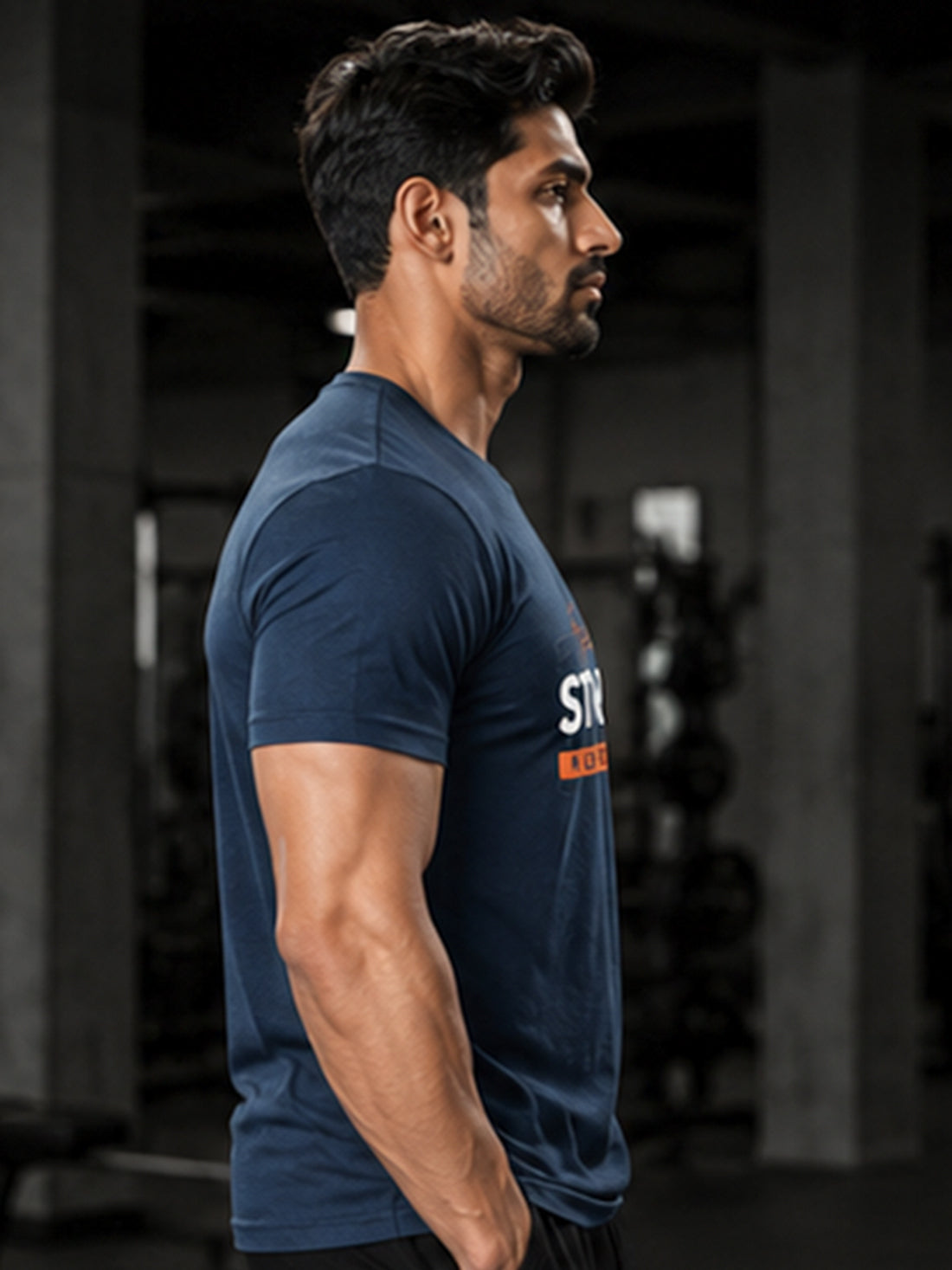 DPASSION Stay Strong Men's Black Graphic T-Shirt | Gym Wear | Regular Fit