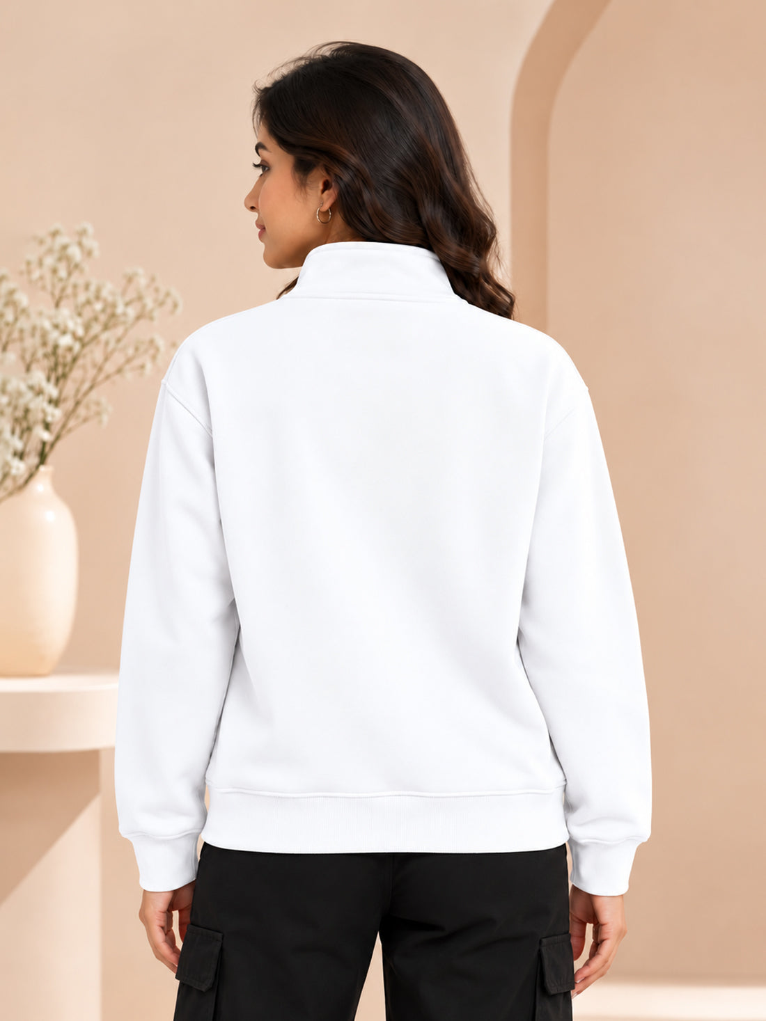Women’s 320 GSM Cotton Fleece Half-Zip Sweatshirt – Manufacturer, Wholesaler & Exporter